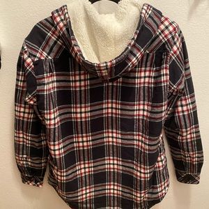 FLANNEL SHERPA LINED HOODY FOR WOMEN - BRAND NEW